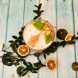 Große Zitronen Duftkerze im Glas