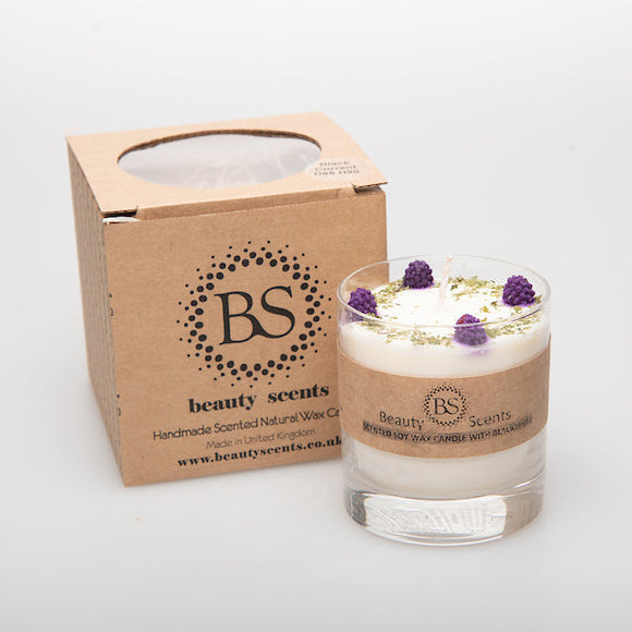Large Candles with Blackberry in glass container